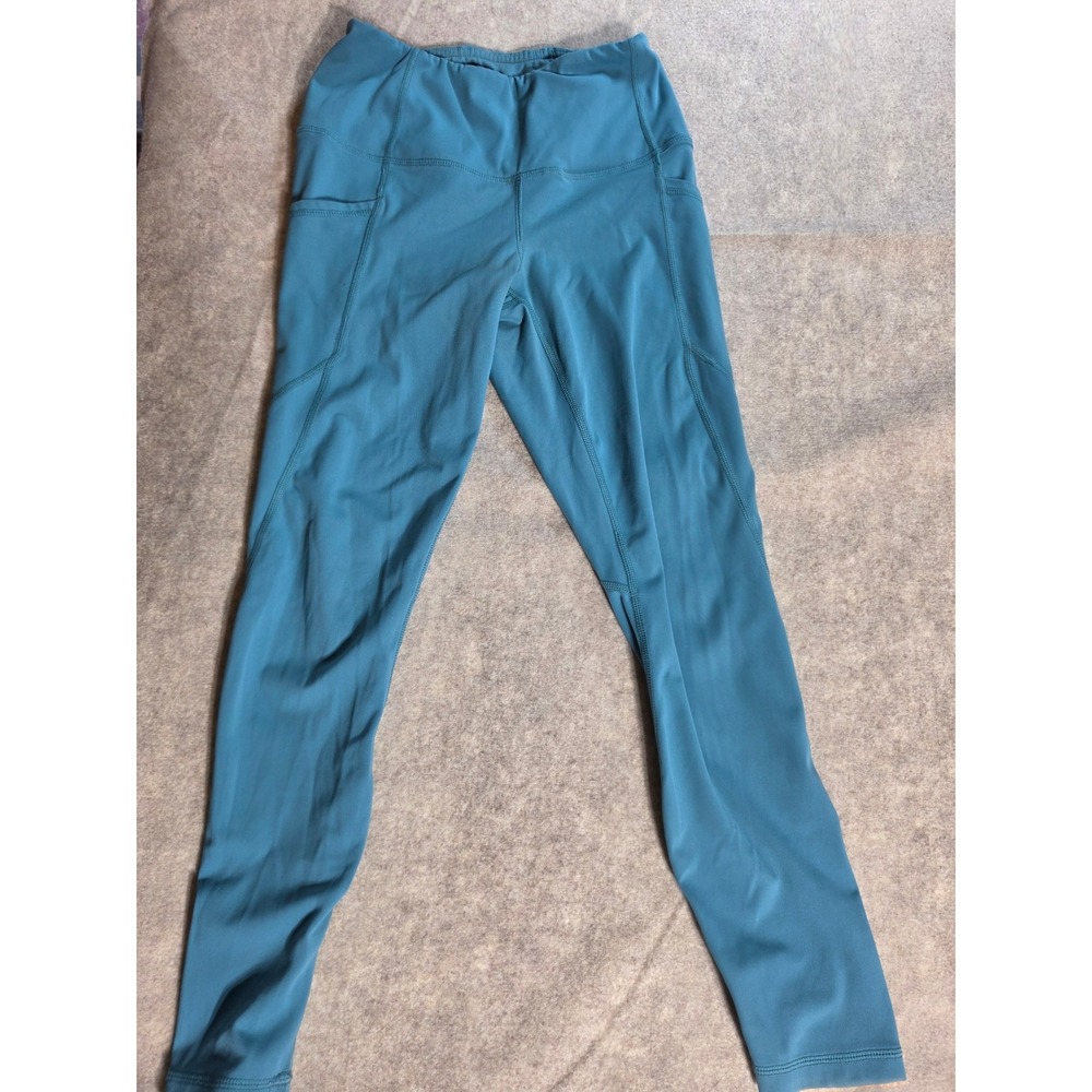 Yogalicious Lux High Waisted Pockets Leggings Teal Blue Womens Small RN 144527